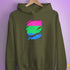 Polysexual Pride Flag Ripped Reveal Hoodie - Army
